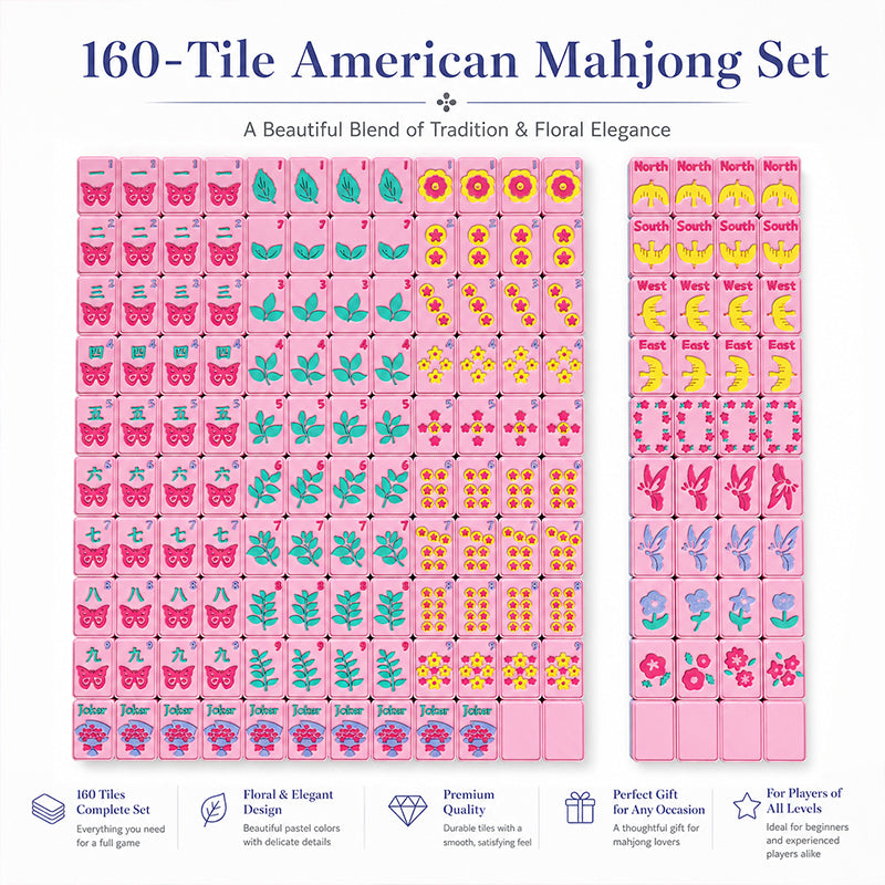 Pink American Mahjong Tile Set (160pc)